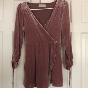 Urban outfitter mauve velvet romper